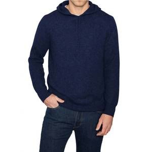 NEW KINROSS rib pullover hoodie in navy